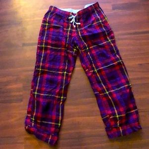 Pink and purple plaid pajama pants
